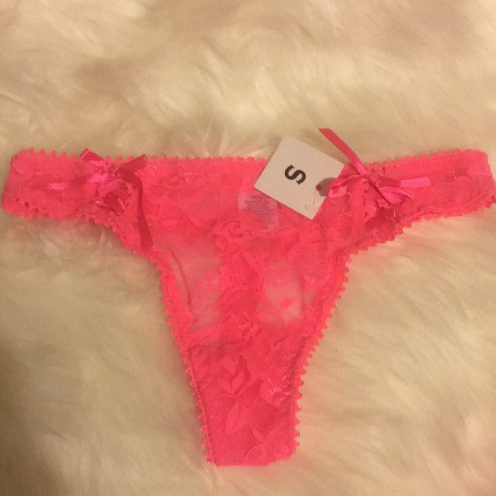 Pink lace thongs size(s)
